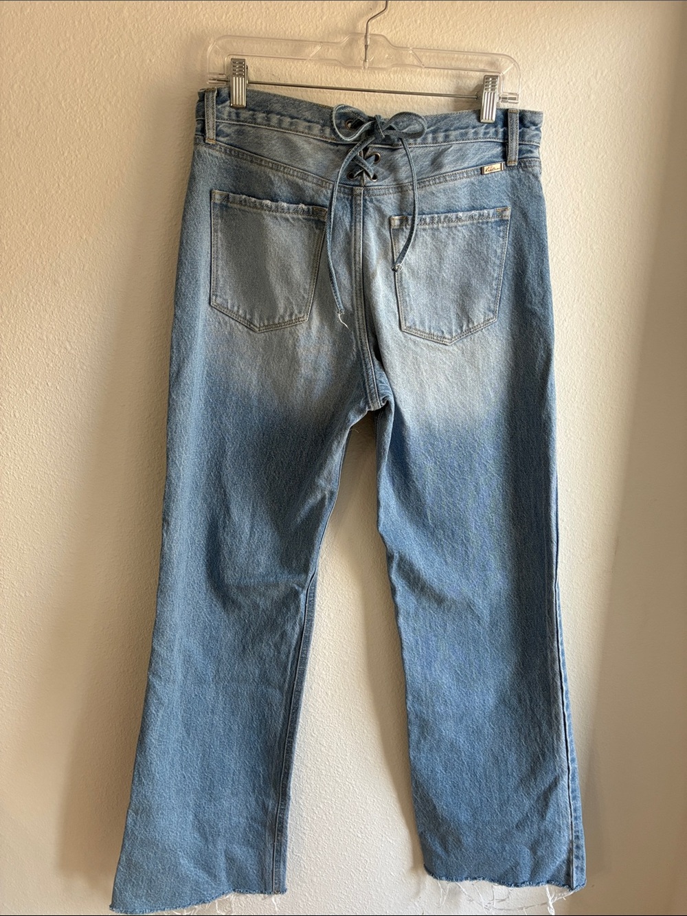 KanCan Light Blue Wide Leg Jeans w/back detail - Picture 5 of 6
